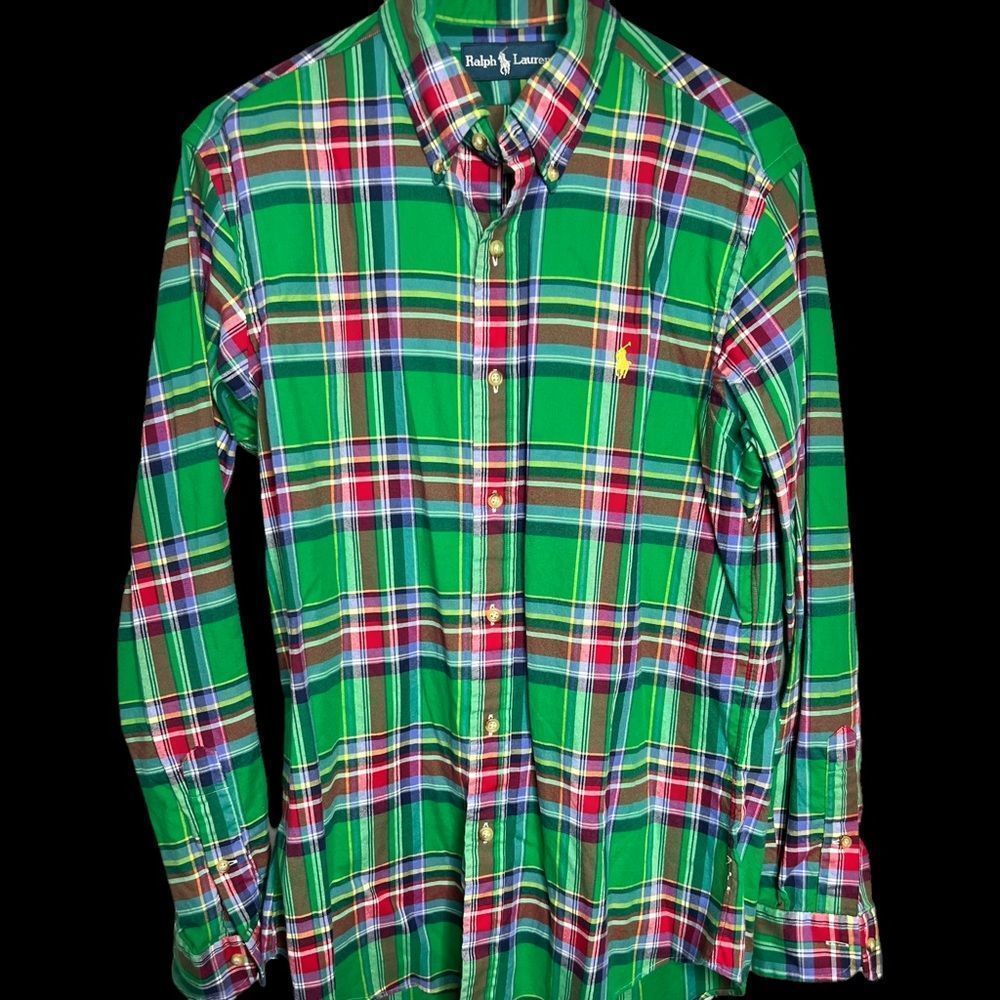 RALPH LAUREN PLAID BUTTON DOWN M